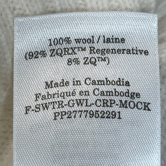 Everlane The Good Merino Wool Mock Neck Sweater Bone Women's XS NWT FLAWS - Picture 15 of 16